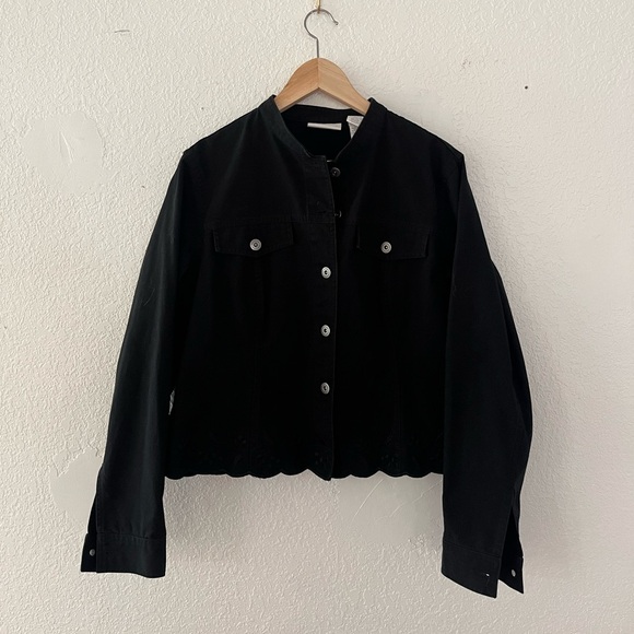 Liz Claiborne Black Jean Jacket - Picture 1 of 6